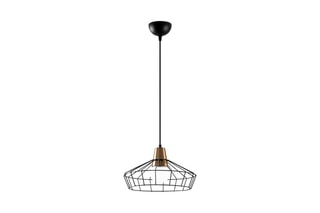 Candeeiro suspenso Wire - Preto e dourado - 60 W