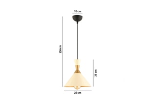 Candeeiro suspenso - Dourado e amarelo - 40 W