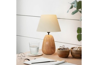 Candeeiro de mesa em madeira - Natural - 40 W