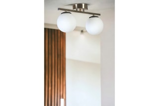 Candeeiro de teto Yeni Can 2 - Dourado e branco - 2 x 60 W