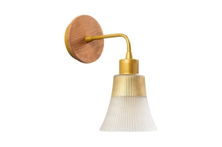 Aplique de parede em madeira Dourado e natural