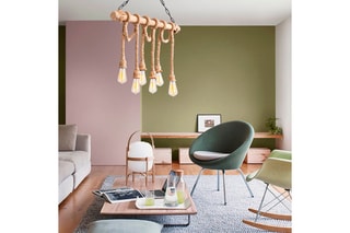 Candeeiro suspenso Erebos - Preto e natural - 6 x 100 W