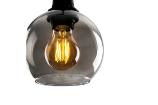 Candeeiro suspenso Smoked - Preto - 60 W