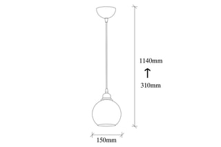 Candeeiro suspenso Smoked - Preto - 60 W