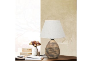 Candeeiro de mesa em cerâmica - Creme e castanho 40 W