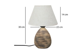 Candeeiro de mesa em cerâmica - Creme e castanho 40 W