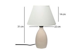 Candeeiro de mesa em cerâmica - Branco e bege 40 W
