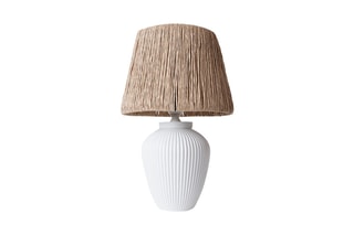 Candeeiro de mesa em cerâmica - Cru e castanho - 60 W