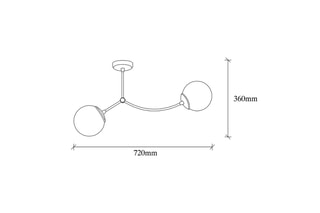 Hanglamp Kromozom 1011 - Wit en Zwart - 2 x 40 W