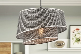 Candeeiro suspenso Barette Hazeran - Cinzento e prateado - 45-60 W