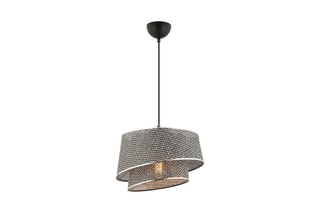 Candeeiro suspenso Barette Hazeran - Cinzento e prateado - 45-60 W