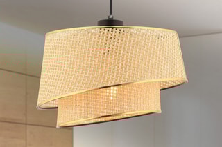 Candeeiro suspenso Barette Hazeran - Bege e dourado - 45-60 W