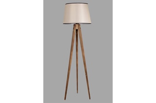 Candeeiro de pé em madeira Tripod Ceviz Creme NL