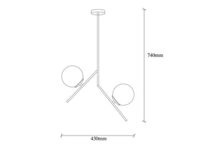 Hanglamp Dolunay - Zwart en Wit - 100 W