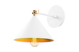 Aplique de parede Berceste - Branco e dourado - 60 W