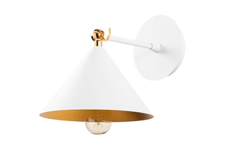 Aplique de parede Berceste - Branco e dourado - 60 W