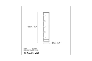 Candeeiro - Preto - 5 x 40 W - 102 cm