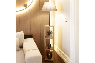Candeeiro de madeira - Creme e natural  40 W