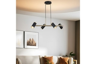 Candeeiro suspenso Lume - Preto e dourado - 4 x 7 W