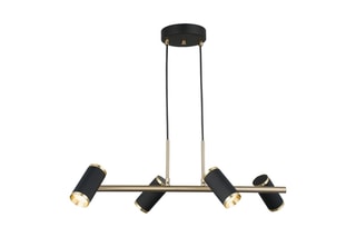 Candeeiro suspenso Lume - Preto e dourado - 4 x 7 W