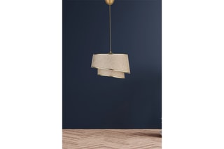 Candeeiro suspenso - Bege e dourado - 40 W