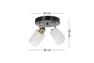 Candeeiro de teto - Preto e branco - 60 W