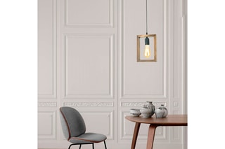 Candeeiro suspenso Geometrik Ahsap Sarkit - Natural e preto