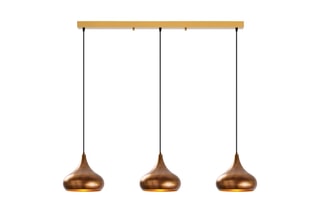 Candeeiro suspenso Muba - Preto e dourado rosa - 3 x 40 W