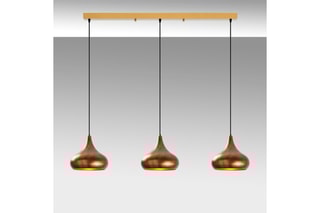 Candeeiro suspenso Muba - Preto e dourado rosa - 3 x 40 W