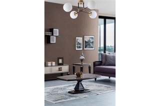 Candeeiro de teto Dolunay - Dourado e branco - 4 x 60 W