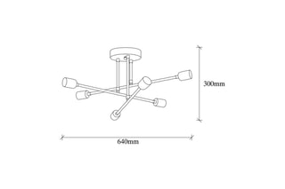 Hanglamp Flower - Zwart - 6 x 40 W