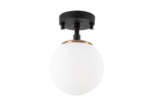 Candeeiro de teto - Preto e dourado - 15 W