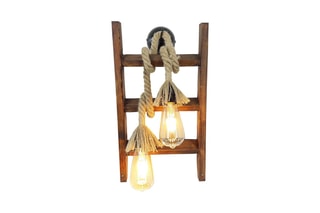 Aplique de parede em pinho Merdiven Halat - Natural - 60 W