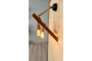 Aplique de parede em pinho Merdiven Halat - Natural - 60 W