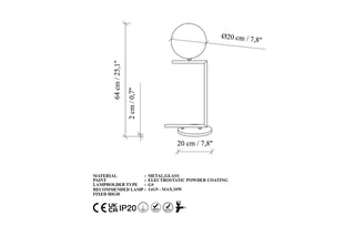 Candeeiro de mesa - Preto e branco