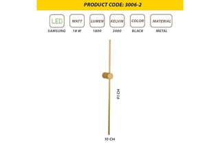 Wandlamp LED L1175 - Goudkleurig - 18 W