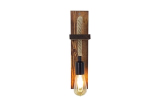 Aplique de parede em pinho maciço Ahsap - Natural e preto - 40 W