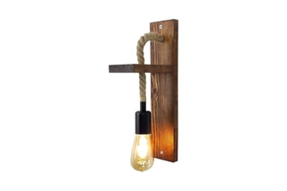 Aplique de parede em pinho maciço Ahsap - Natural e preto - 40 W