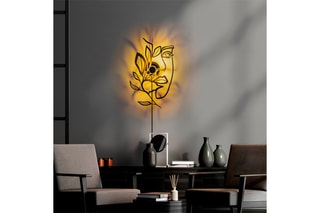 Aplique de parede Flower Faced - Preto - 40 W