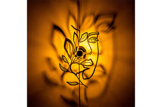 Aplique de parede Flower Faced - Preto - 40 W