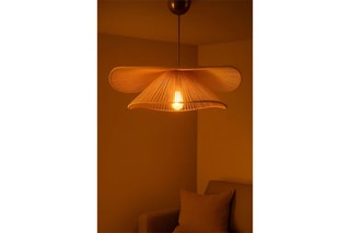 Candeeiro suspenso Duvela - Dourado e bege - 40 W