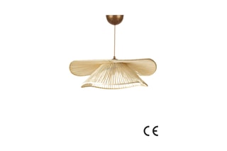 Candeeiro suspenso Duvela - Dourado e bege - 40 W