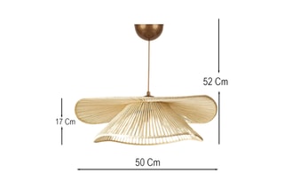 Candeeiro suspenso Duvela - Dourado e bege - 40 W