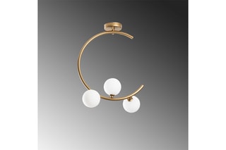 Candeeiro suspenso - Dourado e branco