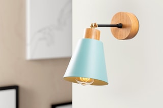 Wandlamp Manavgat - Blauw en Naturel - 100 W
