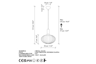 Candeeiro suspenso Asker - Branco - 40 W