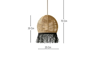 Candeeiro suspenso Javari - Bege e preto - 40 W