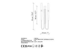 Wandlamp Lumi - Zwart - 2 x 40 W