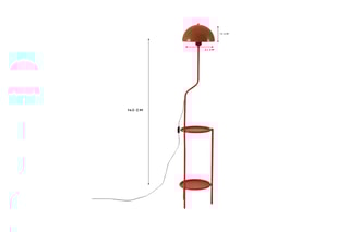 Candeeiro tripé - Vermelho - 40 W