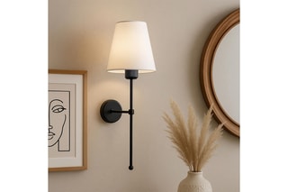Aplique de parede - Cru e preto - 40 W